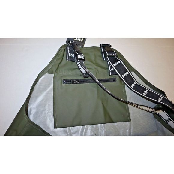 Helly Hansen 70529-480 Men's Sz L Army Green Pvc/Polyester Workwear Mandal Bib - Picture 6 of 9